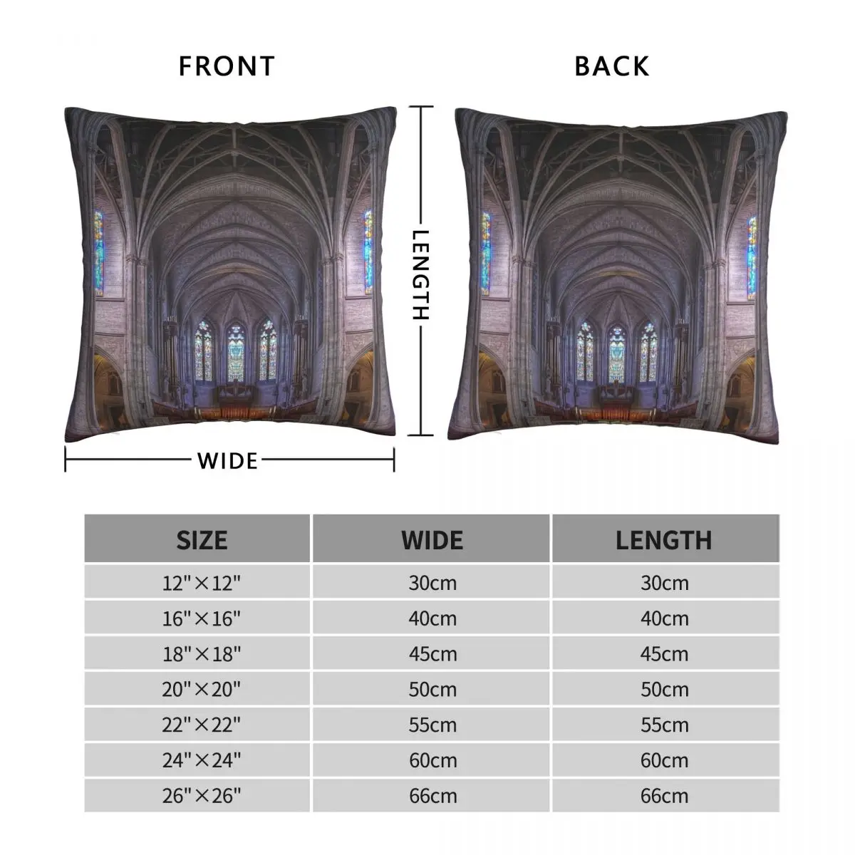 Grace Cathedral Square Pillowcase Polyester Linen Velvet Pattern Zip Decor Pillow Case Room Cushion Cover 18