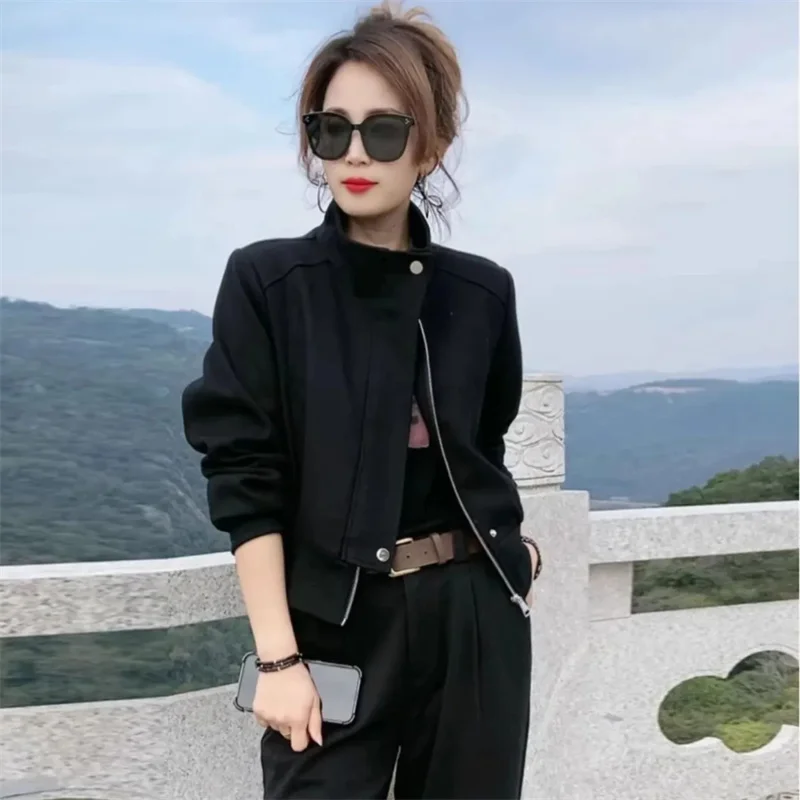 Sense Design Baseball Uniform Jacket Women\'s 2024 Spring New Coat Short Casual Joker Outerwear Explosions Overcoat Female Top