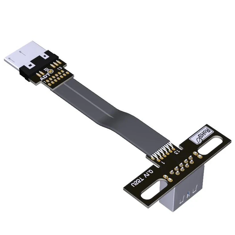 USB 3.0 Type-A «мама» к Micro-B «папа» Плоский и тонкий кабель FPC FPV для передачи данных под углом 90 градусов Поддержка OTG ADT