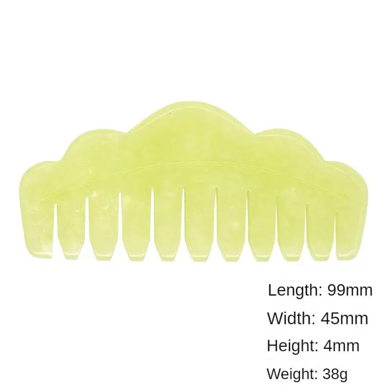 Carry Jade Comb Green Phoenix Jade Promote Hair Growth Scalp Massage Styling Tools Outdoor Jade Comb Jade Lace Rounded Horn Comb