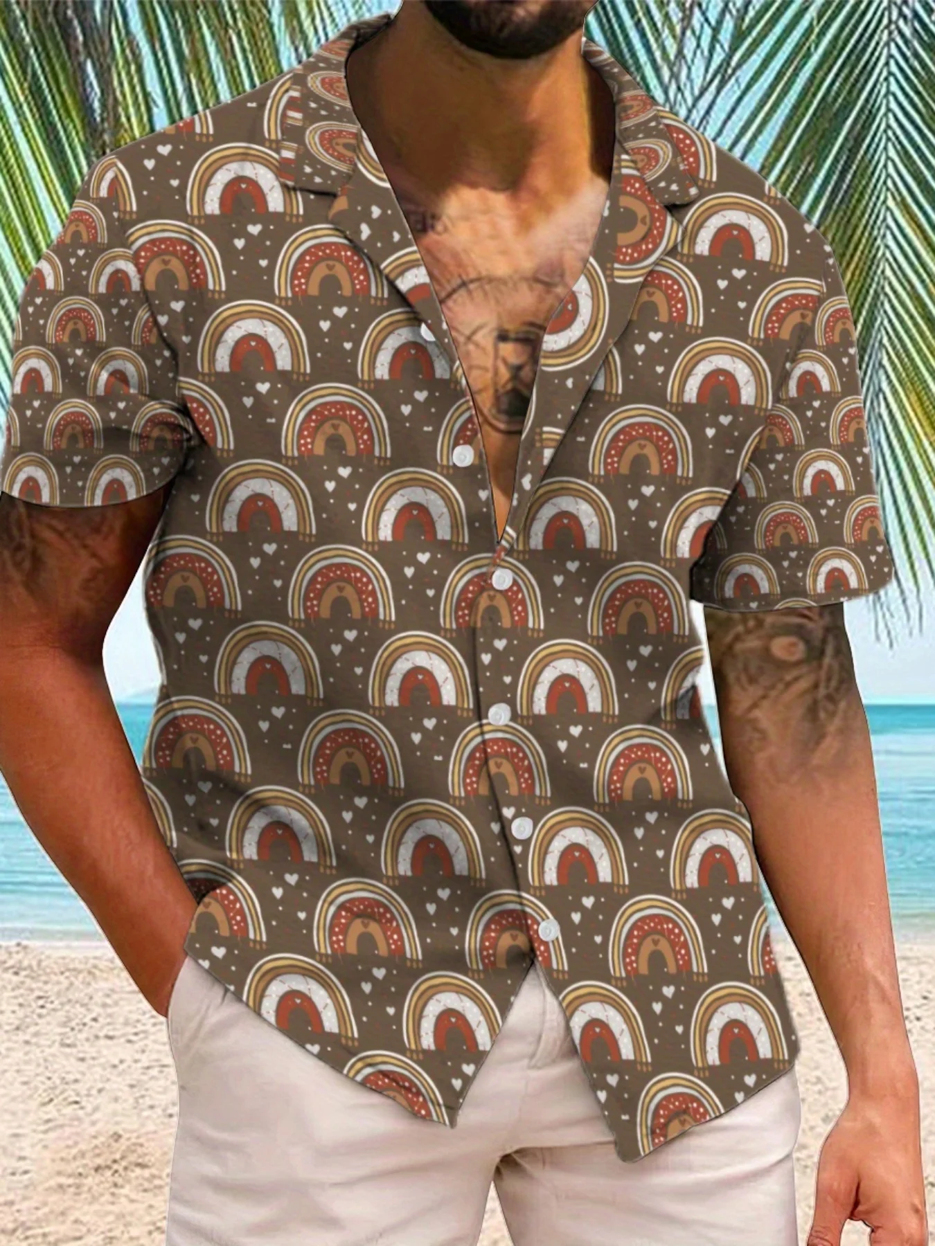 

Fashionable men's must-have short-sleeved shirt for summer leisure beach trips Men's shirts