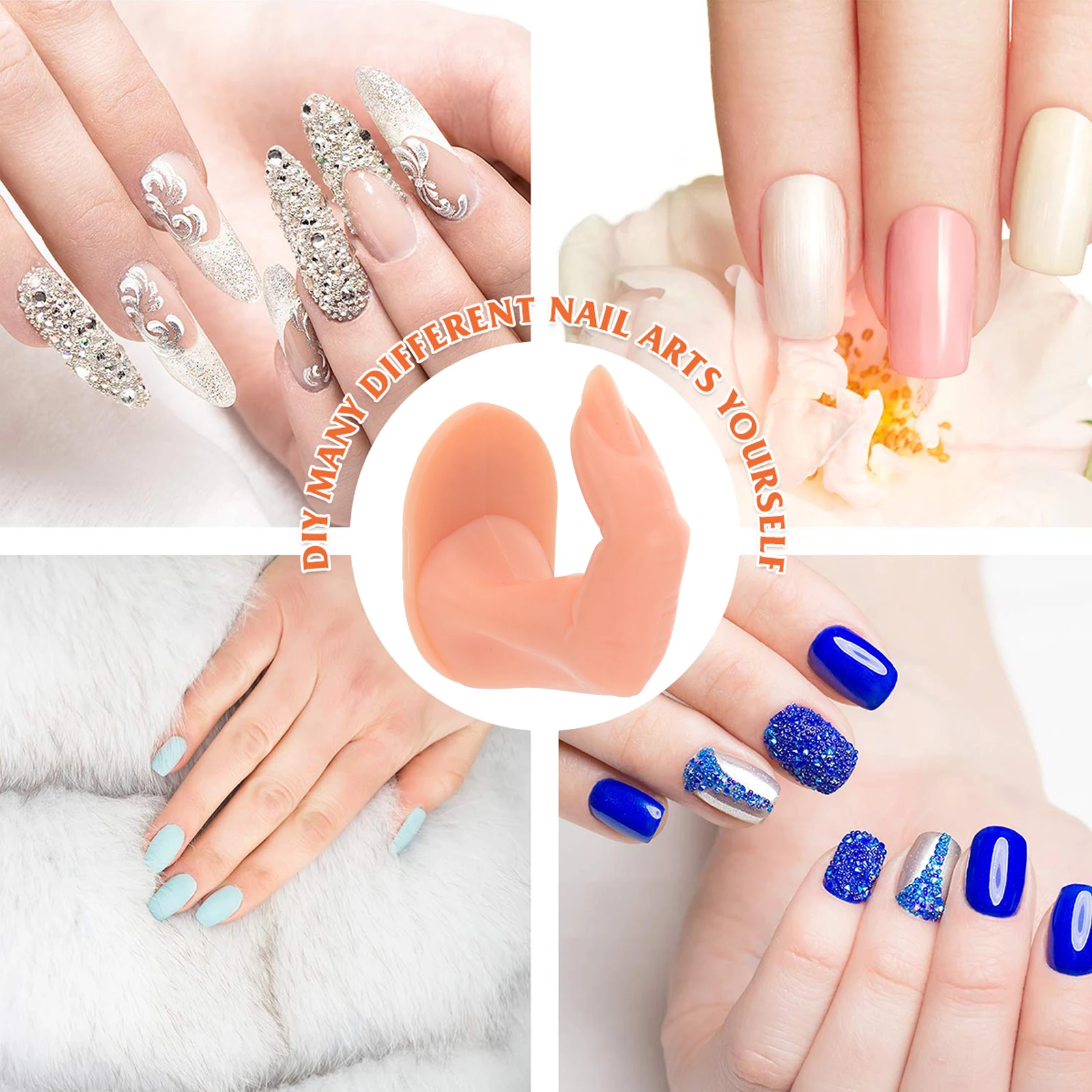 

20pcs False Fingers for Nail Art Practice High Simulation Quality Perfect Manicure Training Tool Gel Hands Plastic