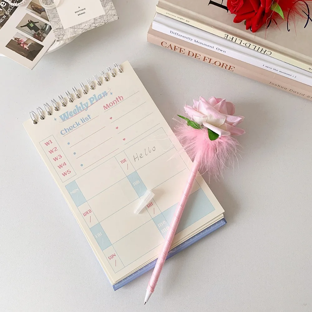 New Polyester Fibre Gel Pen Plastic Simulated Rose Neutral Pen Writing Tools Stationery