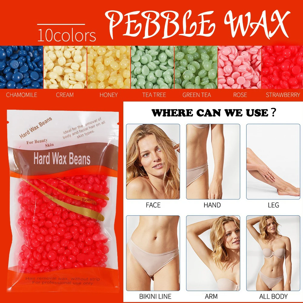Hard Wax Beans 50g/100g/200g 10 Colors Painless Depilatory Wax For All Skin Types No Strip