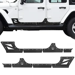 Steel Body Armor Cladding Rocker Guards Fits Jeep Wrangler JK 2007-2018 4-Door