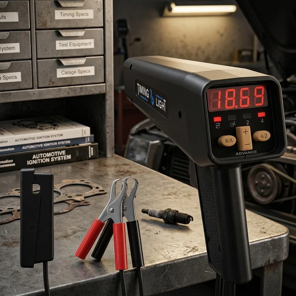Black 12V Digital Timing Light Four-cylinder Engine Compatible Two-stroke Engine Support For Engine Performance Tuning