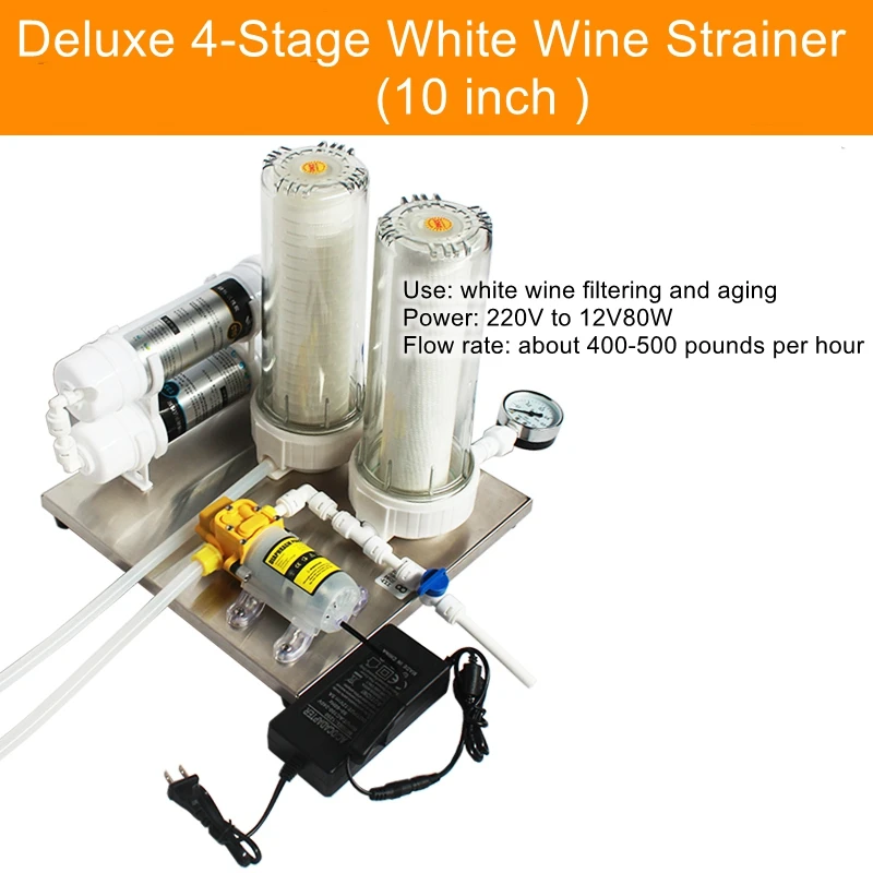 White wine and fruit wine filter to promote aging and ripening of wine to remove off-flavors and filter impurities