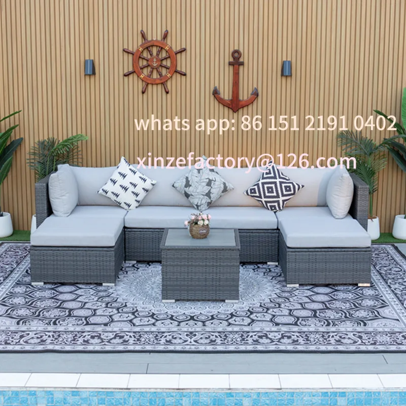 

Customizable Outdoor Rattan Sofa Garden Combination Triple