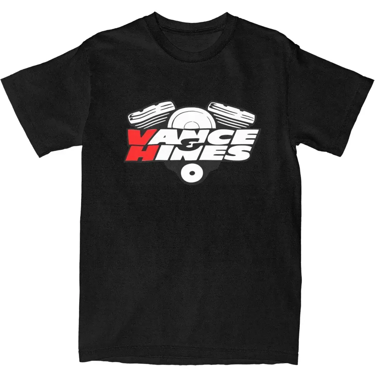 Vance And Hines T Shirt Summer Motorcycle Racing Classic T Shirts Cotton Hippie Tee Shirt For Men Short-Sleeved Loose Top Tees