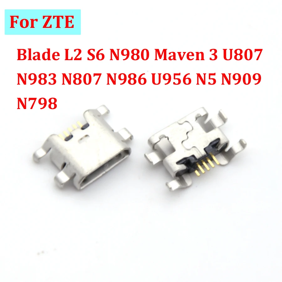 10-100Pcs Charging Dock USB Charger Port Connector Plug For ZTE Blade L2 S6 N980 Maven 3 U807 N983 N807 N986 U956 N5 N909 N798