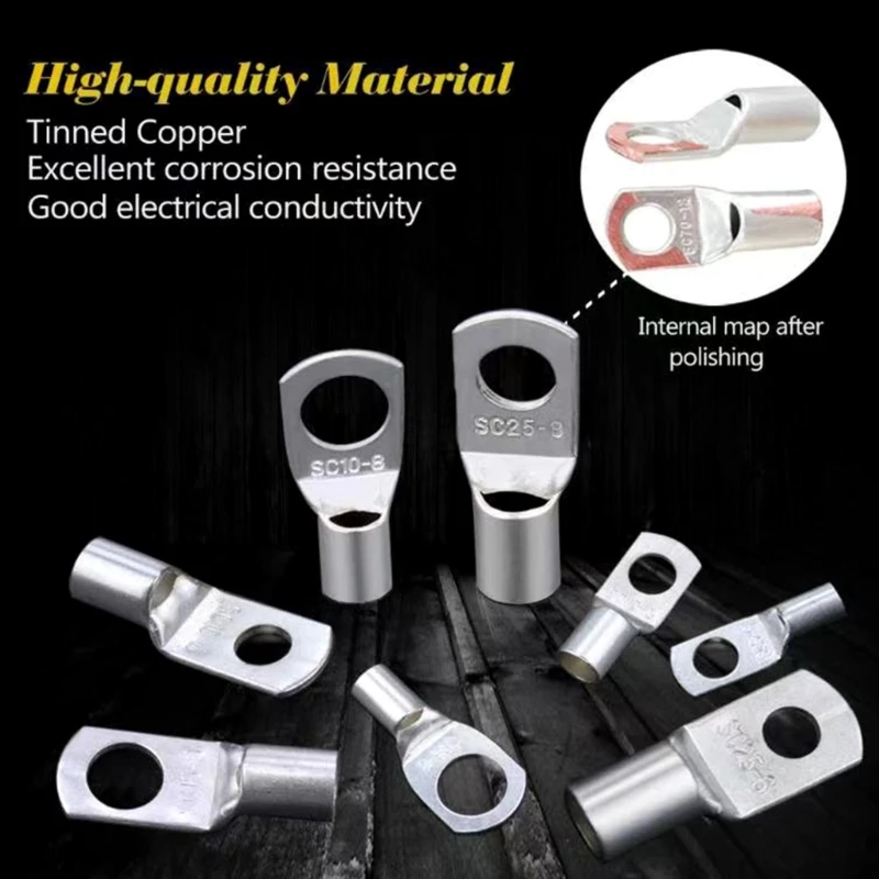 120pcs Convenient Cable Lug set Tube Cable Lugs Cable Lugs Set with Storage Suitable for Various Electrical Repairs