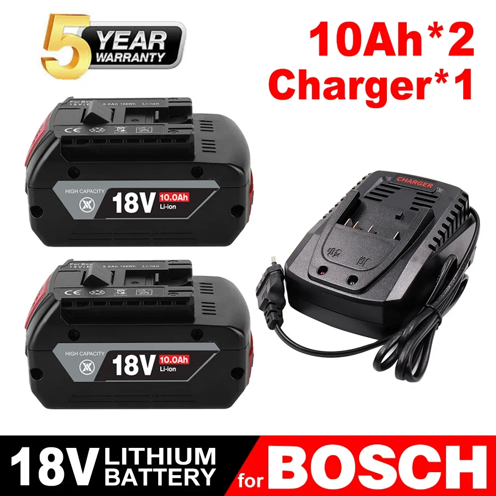 Original para bosch 18v 10000mah bateria de íon de lítio gba 18v 10ah 18v profissional gba gsr gsb bat618 bat609 de alto desempenho