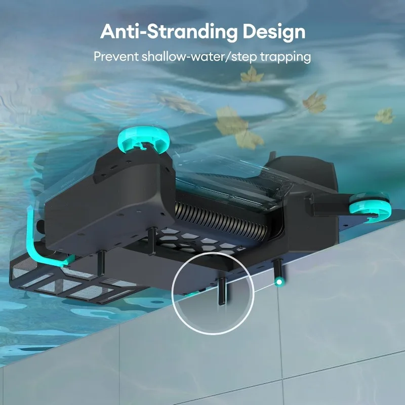 Robot skimmer per piscina, skimmer solare per piscina fuori terra con design con aggancio automatico, potenza di pulizia continua 24 ore su 24, 77, 6 litri