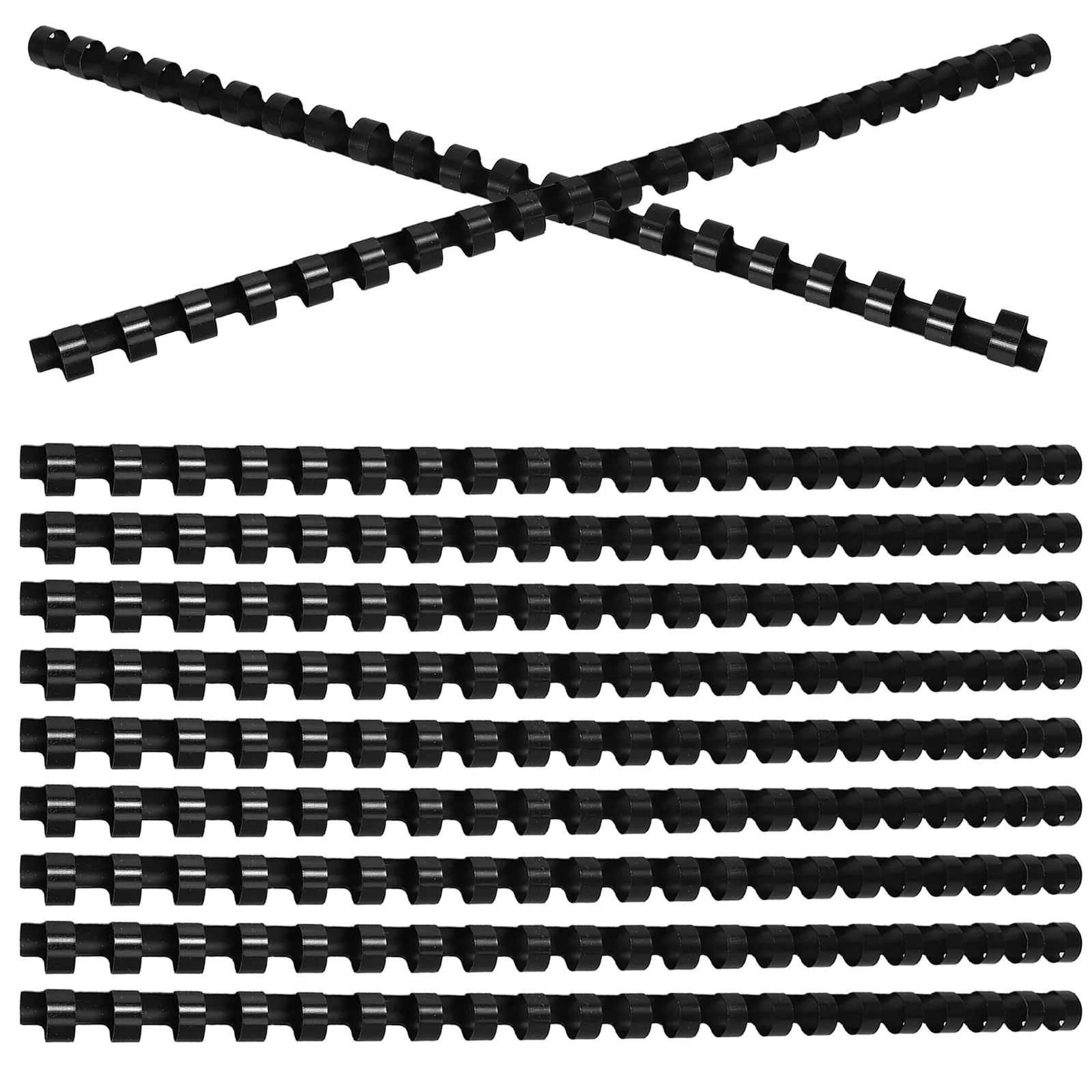 100Pcs Black Plastic Spiral Binding Combs Flexible Coils for A4 Document Notebook Calendar Book Making School Office Crafts