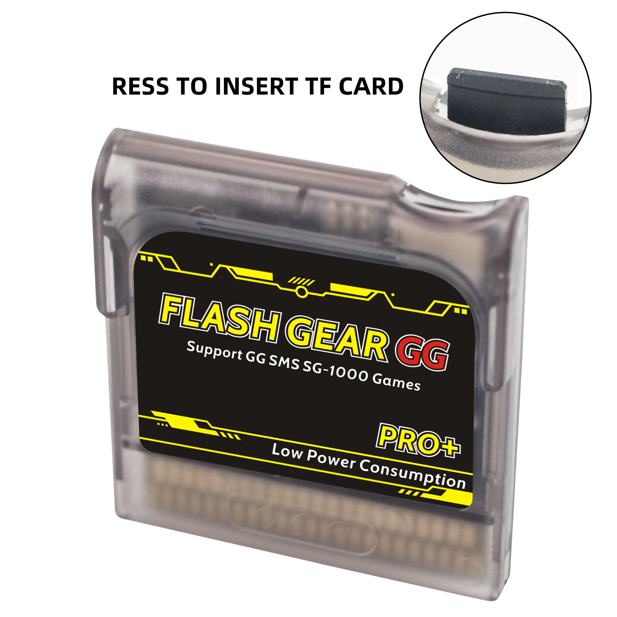 خرطوشة ألعاب Flash Gear Pro+ الجديدة لعام 2023 لوحدة تحكم Sega Game Gear GG مع ألعاب، شفافة