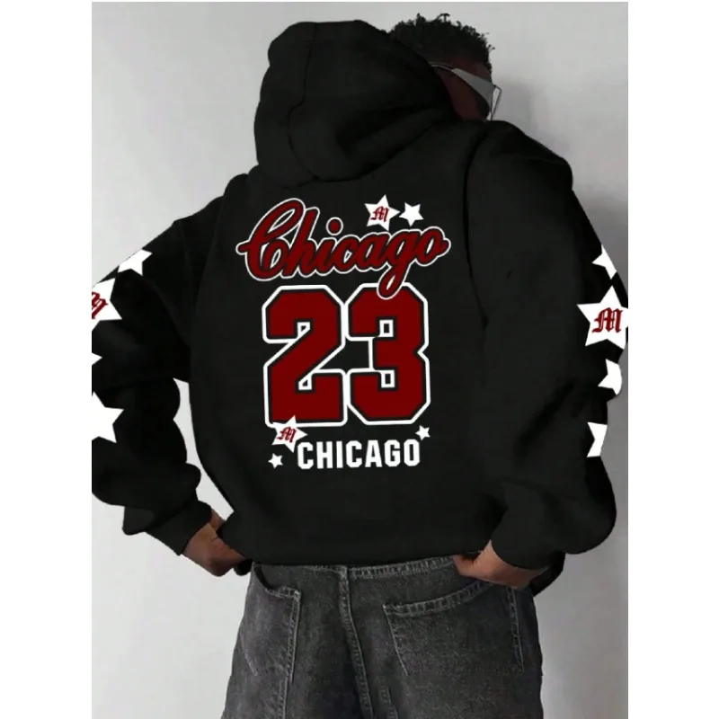 الرجال شيكاغو 23 أغطية رأس مطبوعة لخريف/شتاء المرأة عادية فضفاض Y2k تنفس التجفيف السريع البلوز الهيب هوب هوديس القمم