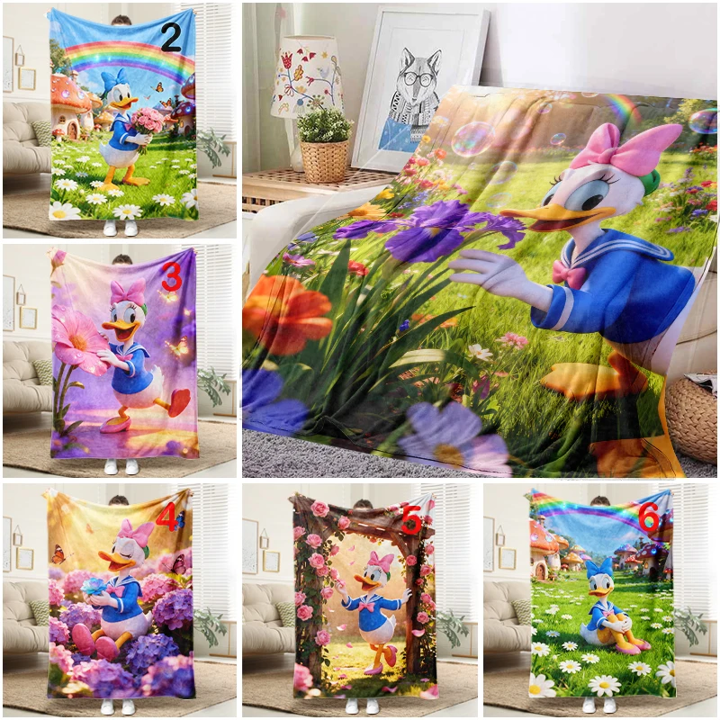 

Disney Daisy Duck Flower Blanket Flannel Throw Warm Sofa Bed Cover Home Decor
