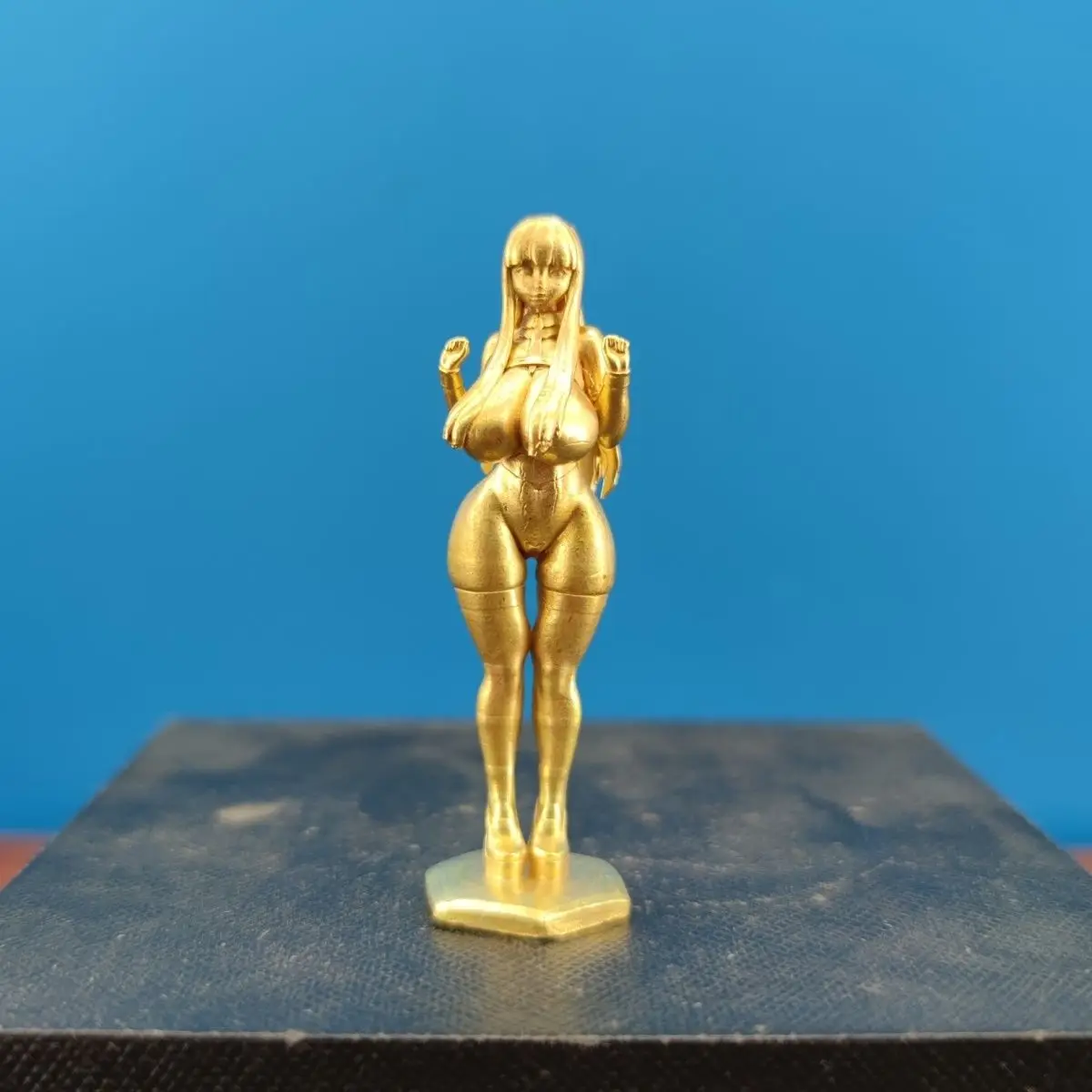 

Brass Mini Anime Girl Statue - Tiny Kawaii Decorative Collectible Figure for Home/Desk Decor, Anime Lover Gift, Display Ornament