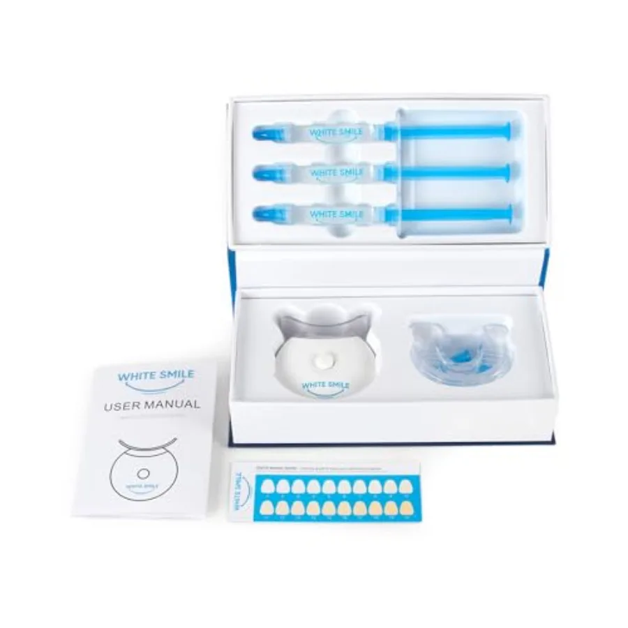 WHITE SMILE Комплект для отбеливания зубов Светодиодная система освещения с 35 перокидом карбамида 3 гелевых шприцами для быстрой 10-минутной обработки дома