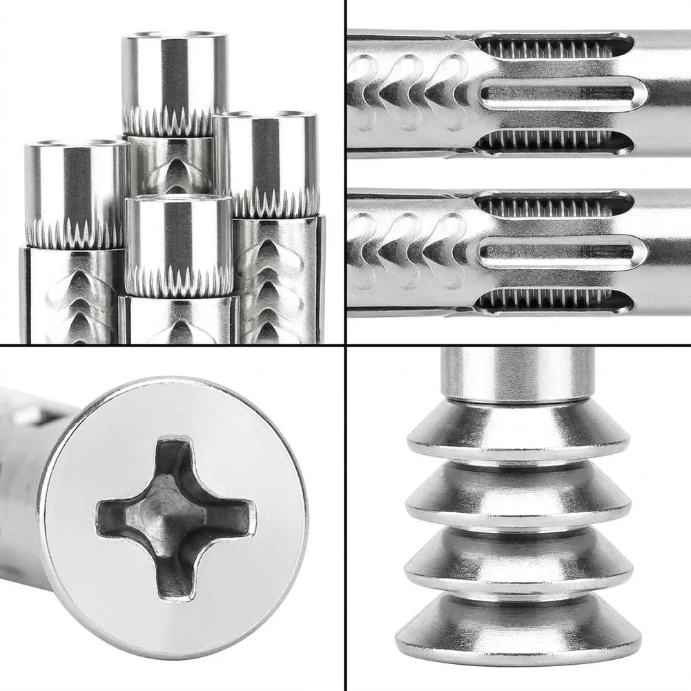 Silver Concrete Brick Screw Rust Resistant Material Flat Head Design Heavy Load Capacity Flush Finish Installation