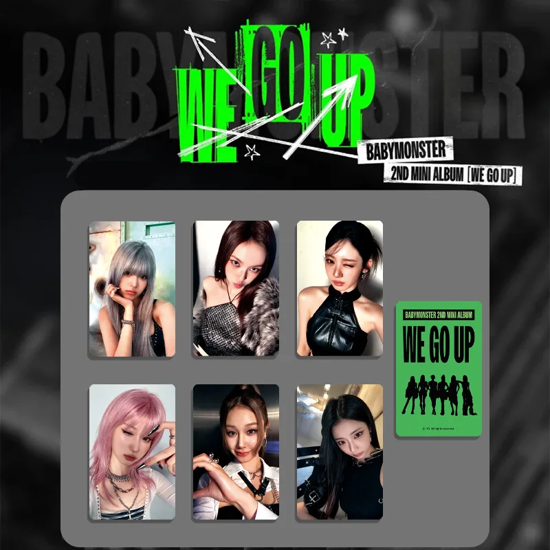 مجموعة الفتيات الكورية الجنوبية KPOP BABYMONSTER نحن نذهبون ألبوم بطاقة بطاقات فلاش مكافأة بطاقات عشوائية الكنز الوحش الطرفية لومو