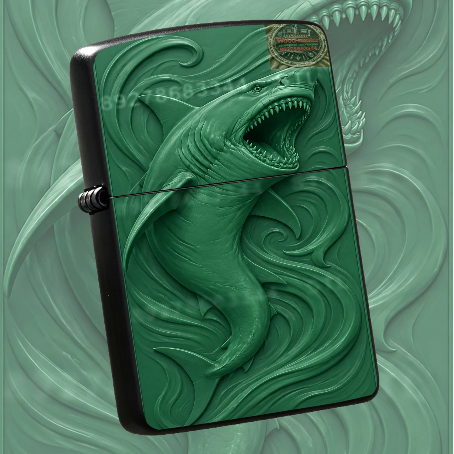 Embossed Fierce Great White Shark Lighter Exquisite Curved Wave Pattern Portable Daily Use Accessory Unique Decorative Present For Friends Personalized Desktop Ornament Creative Stylish Versatile Souvenir A Humorous And Interesting Lighter