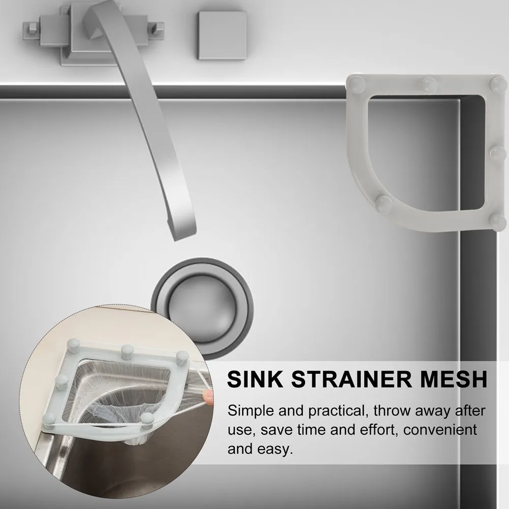 

1Set Sink Triangle Holder Mesh Bag Set Sturdy PP Material Fast Drainage Large Capacity Garbage Storage Kitchen Use