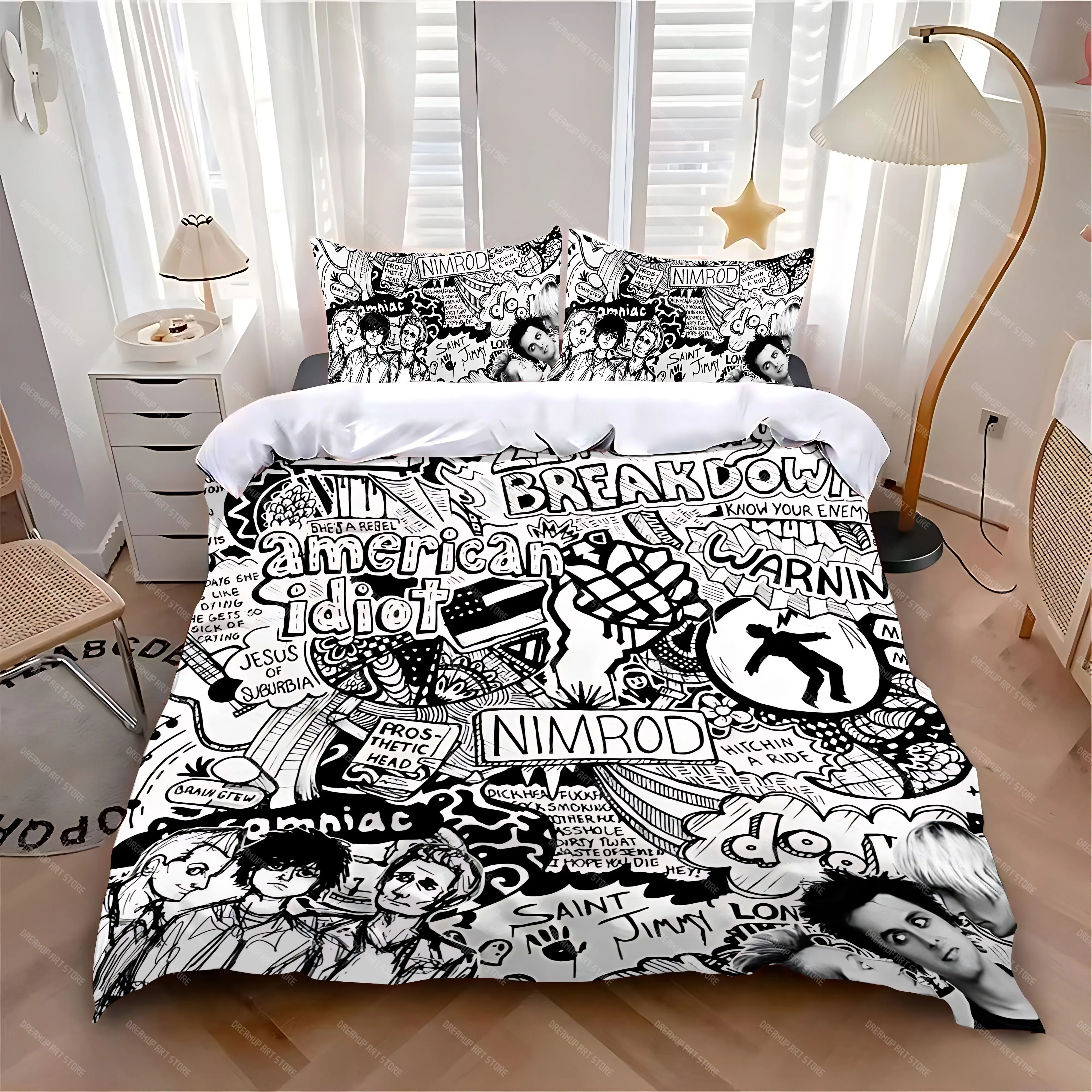 

3D Print Greendays Band Duvet Cover Pillowcase Bedding Set Rock Adult Boy Girl Bedroom Decoration Children Single Double Large S