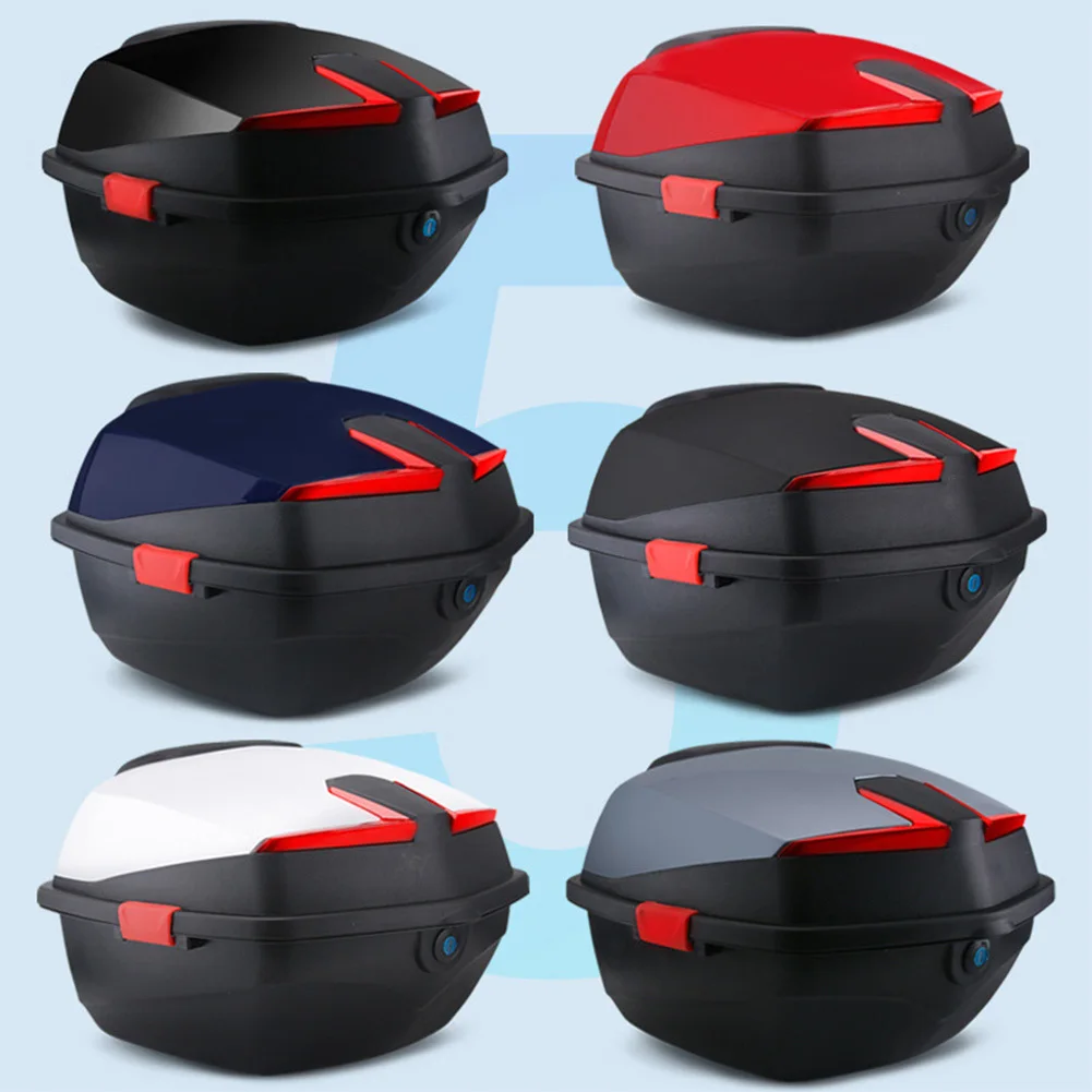 

ABS+PP Motorcycle Rear Top Box, Waterproof Motorcycle Scooter Tail Box Trunk Luggage Box, Large Capacity Lockable Carrier Case