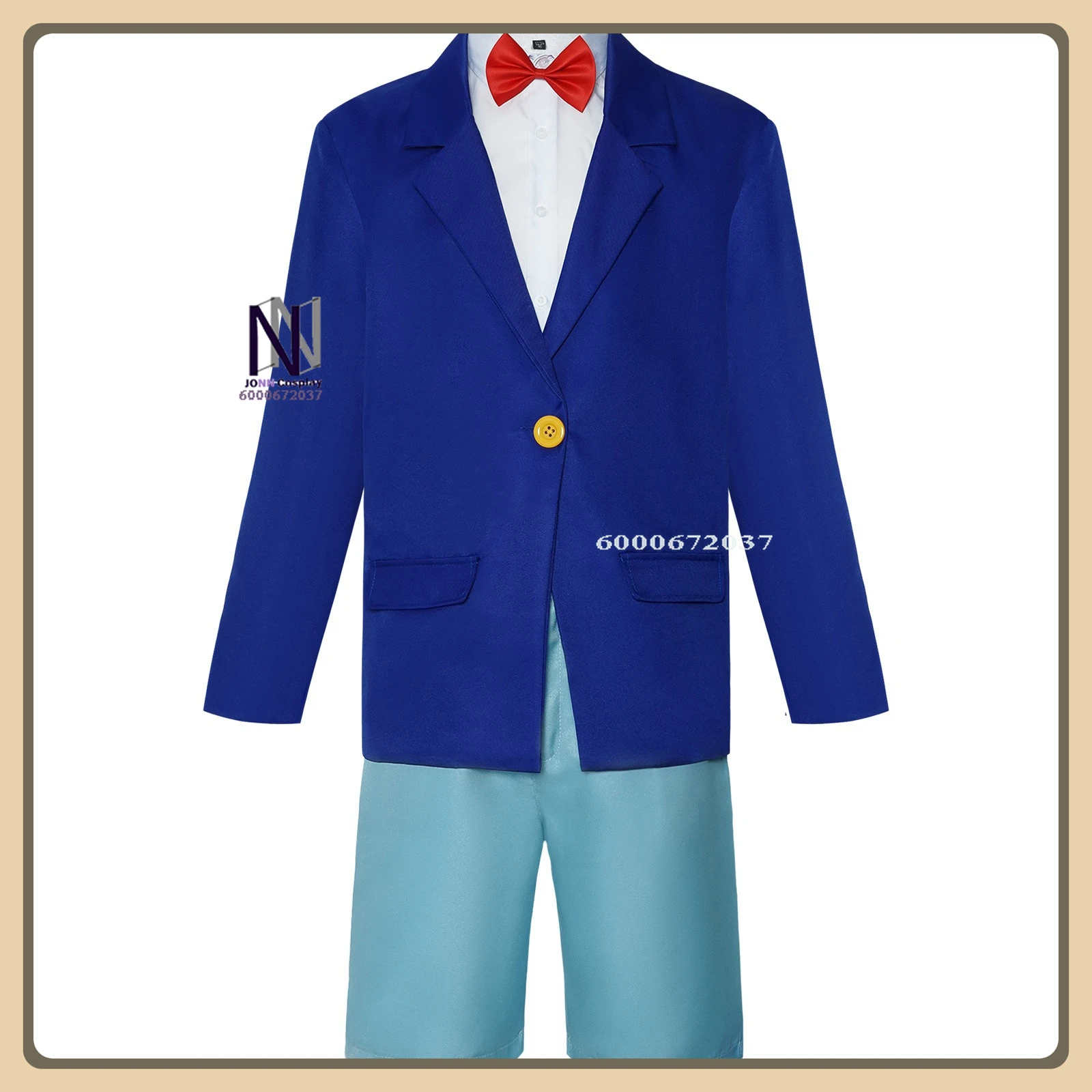 

Anime Character Conan Cosplay Costume Blue Jacket Tie Uniform Full Set High Quality Comic Con Party Anime Outfit (Adult/Kid)