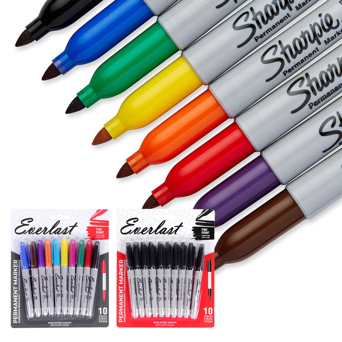 

20/40/60-Pack Waterproof Dual-Tip Permanent Markers, Quick-Drying, Waterproof & Smudge-Proof, for Office Marking, Note-Taking,