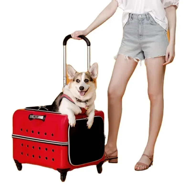 

Pet stroller Four-wheel outdoor Trolley portable travel cart for cat dog pet cart