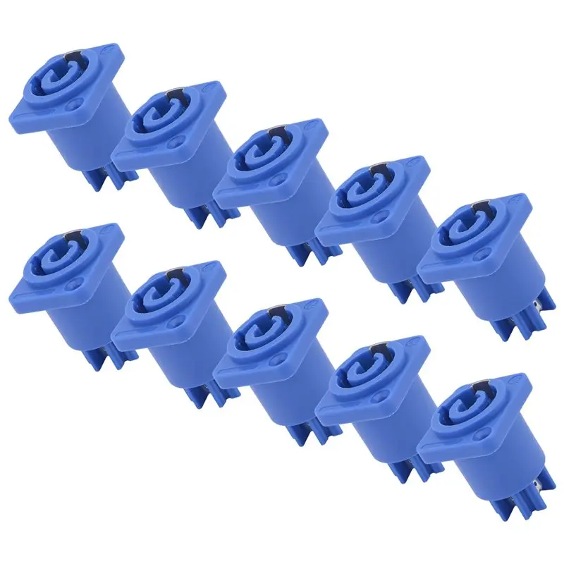 AT19-10PCS Powercon Connector 3 Pins 20A 250V Power Speaker Panel Socket Female For LED Screen Stage Lighting