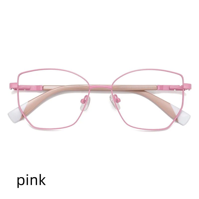 

moojolo 54mm New Cat Eye Anti-blue Light Glasses Women Metal Spring Leg Eyeglass Frame Optical Computer Glasses 3011