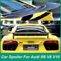 For Audi R8 V10 Goupe GT Styling External Adjustment Accessories True Carbon Fiber Rear Luggage Lid Rear Spoiler 2015-2021 Black