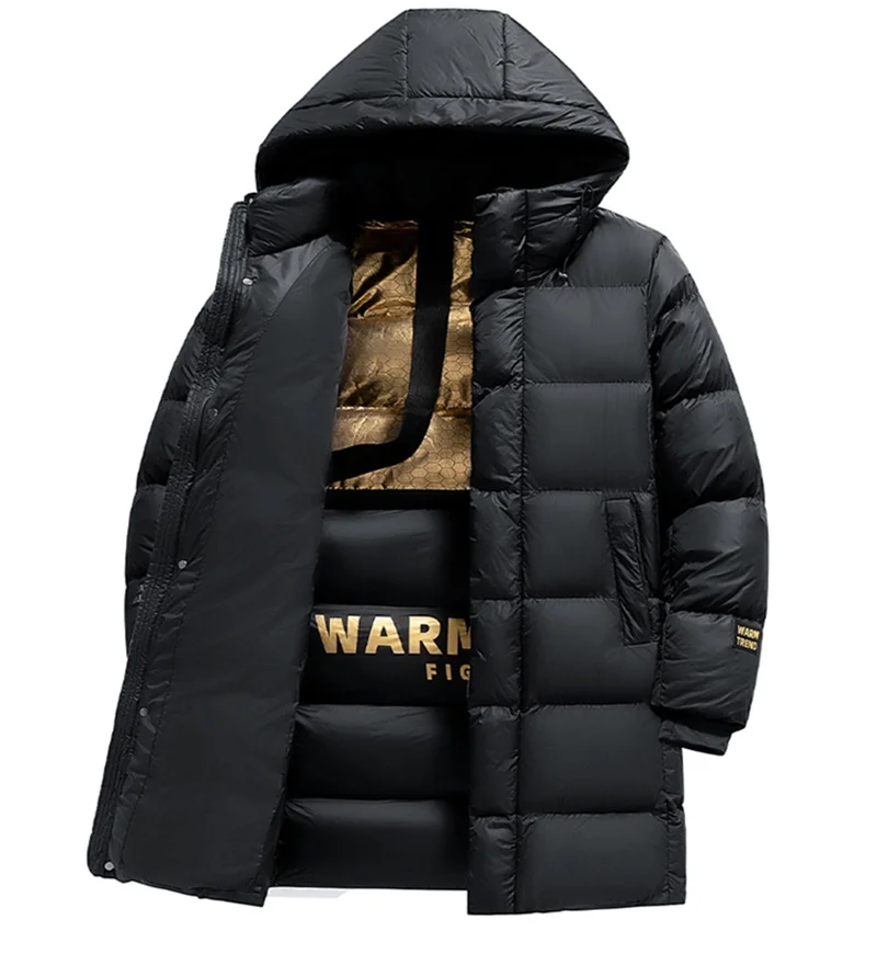 جاكيت رجالي أسود ذهبي متوسط طويل من القطن مع مخمل ، مقاوم للرياح ، سميك ، علامة تجارية عصرية ، زوجان ، شتاء ، #3