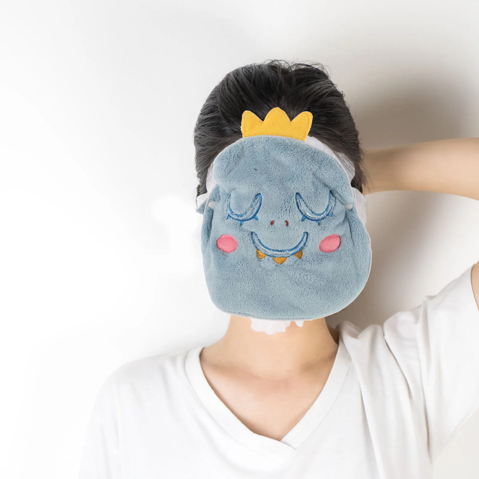 

Dinosaur Hot Cold Compress Towel Mask Face Spa Beauty Supplies Facial Steaming Props Cartoon Animal Crown Design Practical