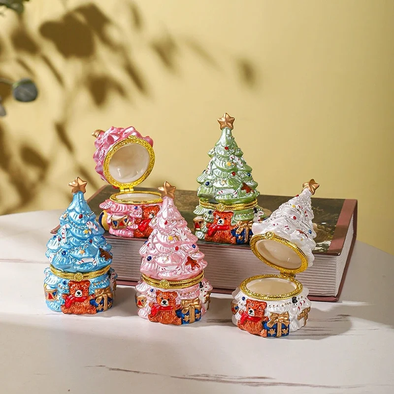 

Christmas Tree Scented Candle European-Style Ceramic Jewelry Box Christmas Tree Bear indoor Aromatherapy Christmas Box Home Craf