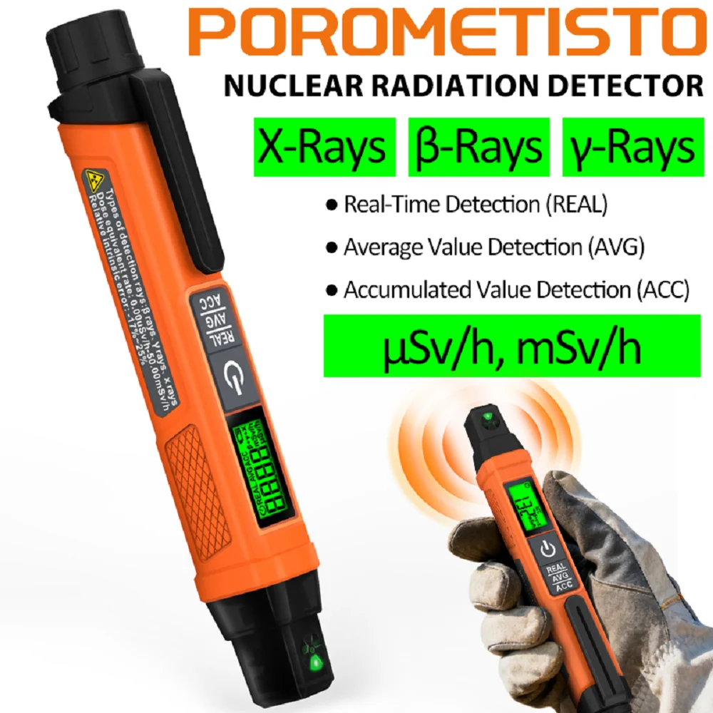ND01 Portable Nuclear Radiation Detector Pen Geiger Counter Dosimeter with Sound/Light Alarm for X/β/γ Rays Testing 0-50000μSv/h