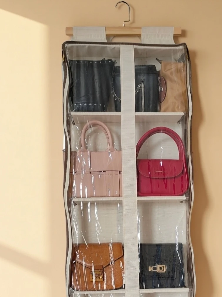

Large Capaci Hanging Doll Organizer Bag Full Closure Cloth Art Wardrobe Door Ba Dustproof Transparent Doll Arrangement Ha...