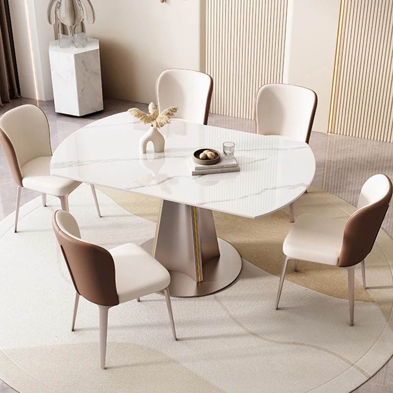 

Small Marble Dining Table Kitchen Center Modern Dining Table Floor Luxury Apartment Office White Comedor Home Furniture WSW40XP