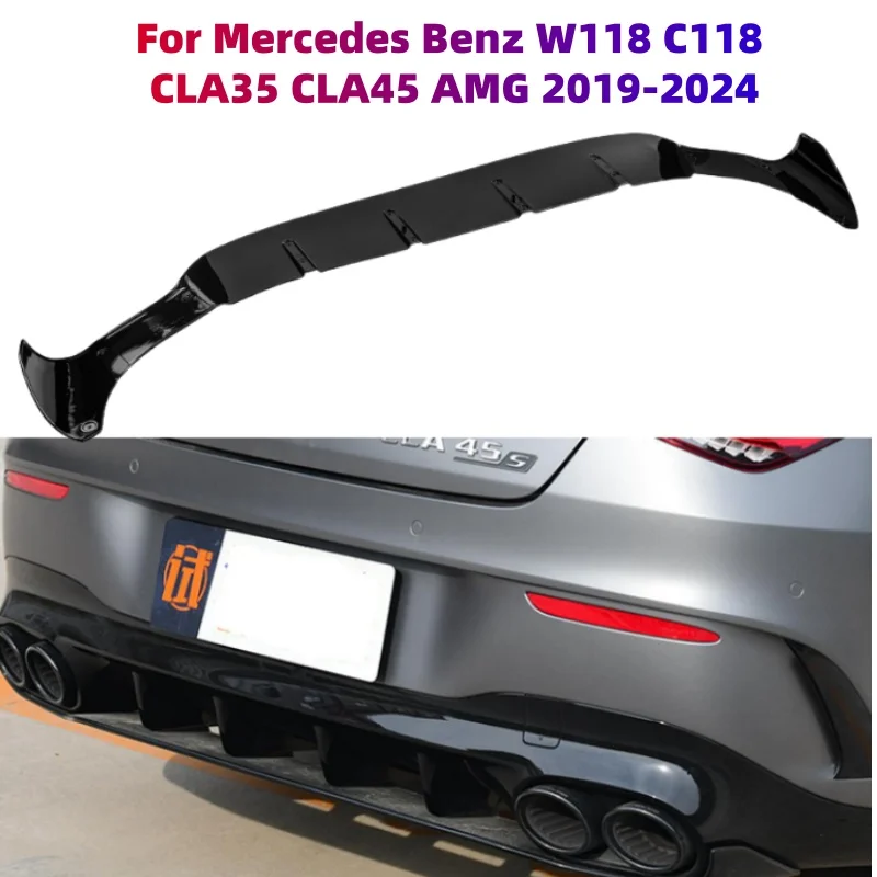 

Rear Bumper Splitter Lip Body Kit Diffuser Protector for Mercedes Benz W118 C118 CLA35 CLA45 AMG 2019 2020 2021 2022 2023 2024