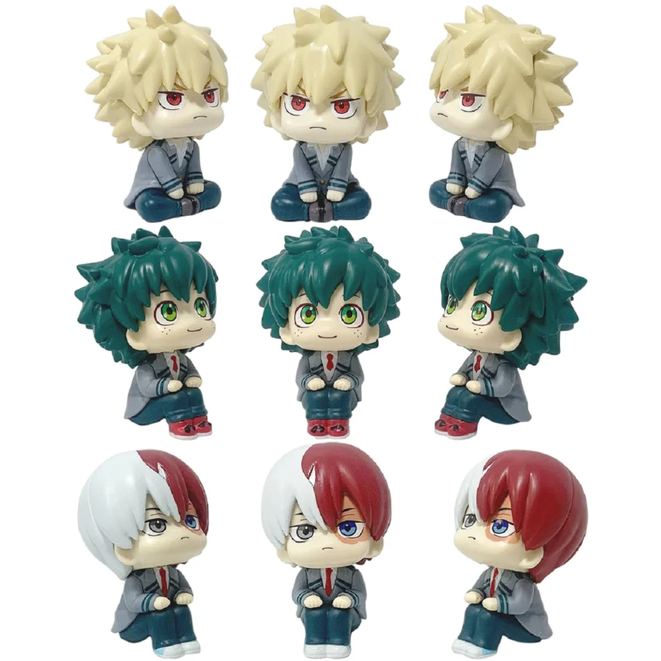 

Anime Style Chibi Sitting Figures Set, 4Pcs Cute Mini Figurines with School Uniform, Collectible Model Toys for Fans Gift, Deskt