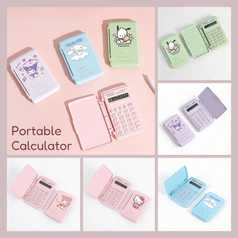 

Sanrio Hello Kitty Pochacco Small Calculator Flip Silent Calculator Cute Mini Learning Auxiliary Portable Calculator Stationery