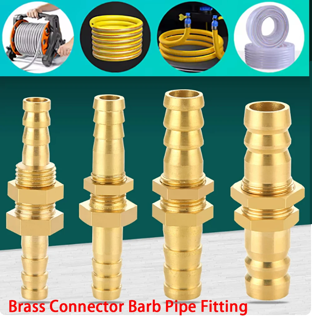 Brass Connector Barb Pipe Fitting 4mm 6mm 8mm 10mm 12mm 14mm 16mm 19mm 25mm Hose Copper Pagoda Water Tube Fittings