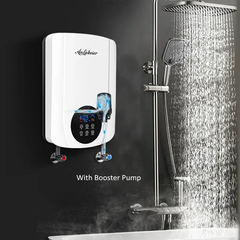 Winter Ice BathAnlabeier Built-In Water Pump Easy Installation Commercial Hot Shower Tankless Instant Electric Water Heater