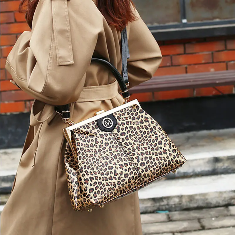 2023 New Fashion leopard Women Handbags European Design Patent Leather Lady Shoulder Bags Female Girl Brand Luxury Crossbody Bag