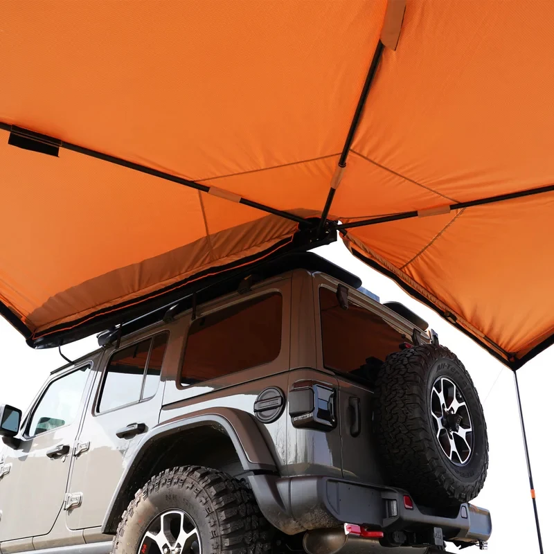 

Retractable Fast Open Inflatable Car Roof Side Awning Semi Automatic Tent