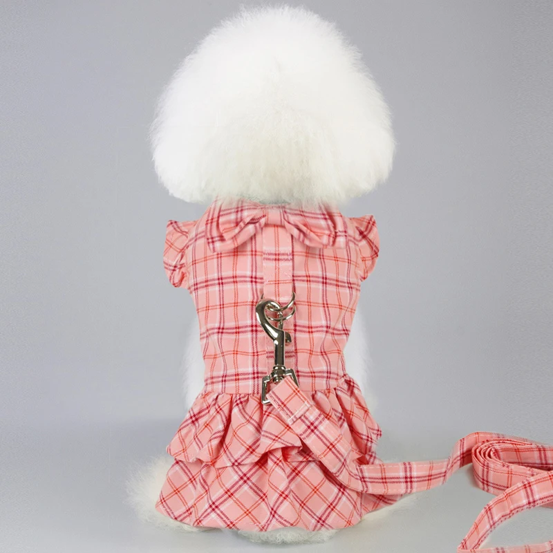 Pet Cat Dog Clothes Summer Thin Small Pomeranian/Bichon Frise Teddy Princess Vest Skirt with Traction Rope