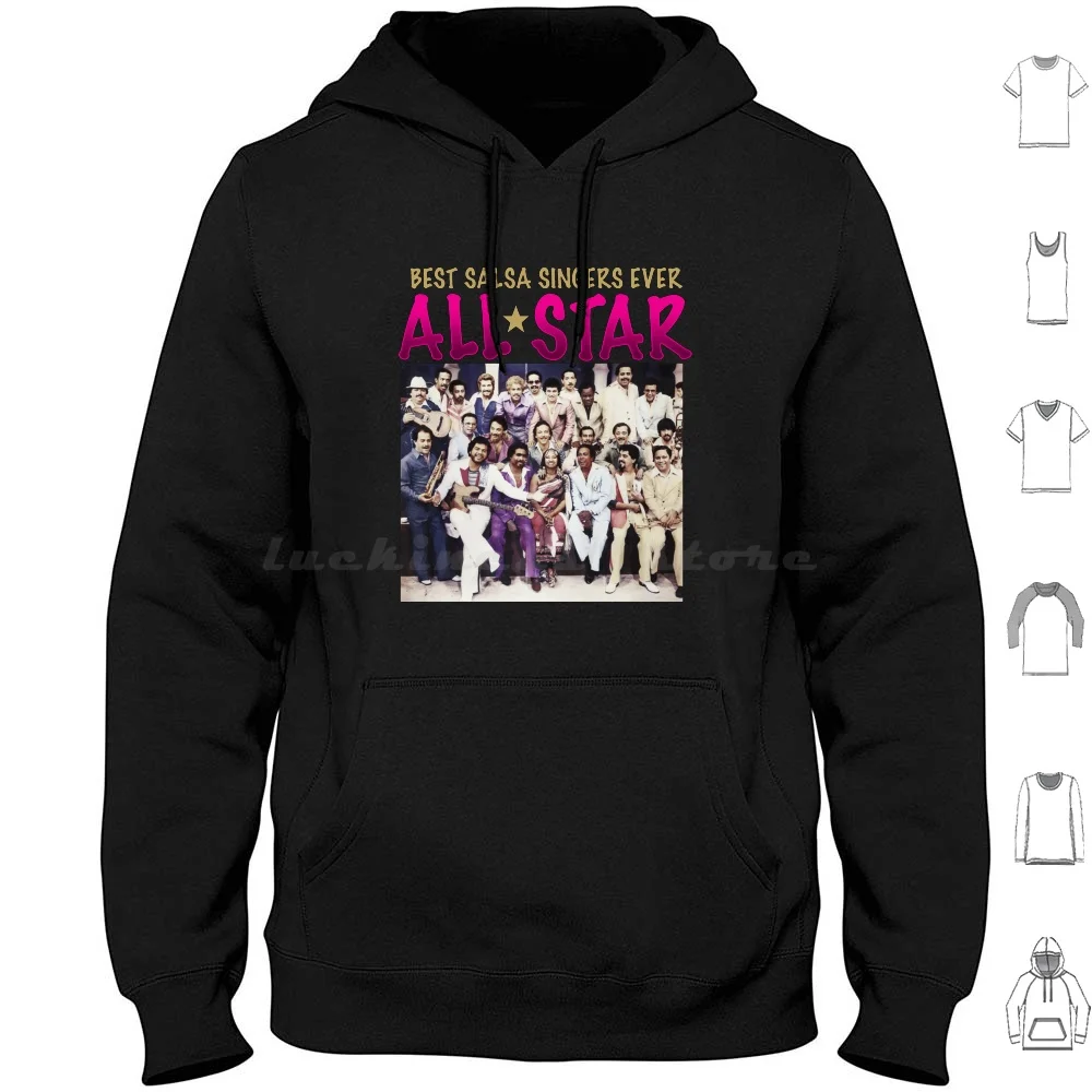 

Best Salsa Singers Color Hoodies Long Sleeve Salsa Fania Power Celia Cheo Hector Lavoe Joe